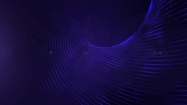 Colorful computer-generated loop featuring dynamic waves and intricate patterns in a deep blue ambiance