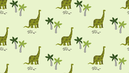 Dinosaurs seamless pattern background. Cute Dinosaurs illustration pattern. Cartoon Dinosaurs background. Perfect for fashion clothes, shirt, fabrics, textiles, wallpaper, decor, print, packaging.