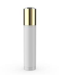 Blank Press Top Cap Cosmetic Container with Label 3d Illustration.