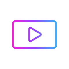 Gradient Play Button Icon for Video Interface