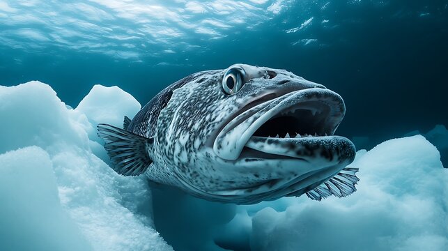 An Antarctic Toothfish in a Tank at McMurdo Station, Antarctica