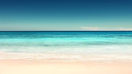 Obraz premium Tranquil Turquoise Seascape with Smooth Ocean Gradient