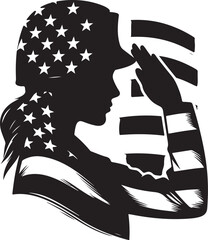 American Soldier Tribute | Patriotic Military Silhouette