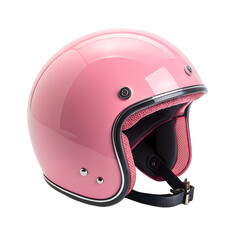 Fototapeta premium Pink motorcycle helmet on a transparent background