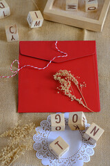 envelope invitation in aesthetic concept