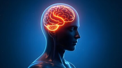 Fototapeta premium Glowing human brain with neural connections