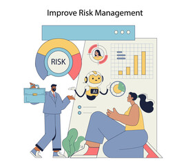 robot advisor. Flat Vector Illustration