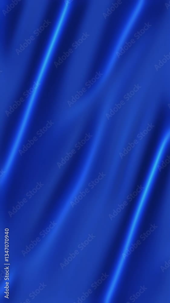 Wall mural vertical blue water cloth cascade 4k loop features an abstract blue cloth or fabric like material fl