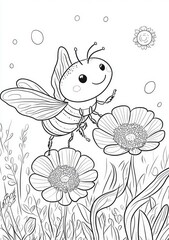 Fototapeta premium bee and flowers