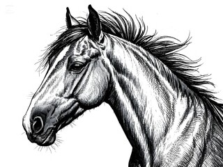 Obraz premium black horse isolated on white