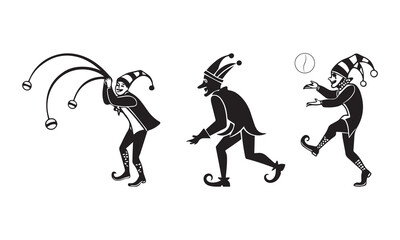 Funny April fool day cartoon silhouette vector design. April fool cartoon.