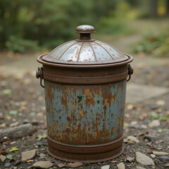 Rustic Metal Container Vintage Texture Image