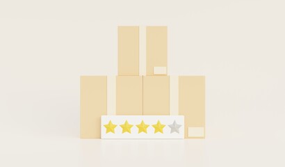 Obraz premium Delivery Ranking Score Concept to Deliver Goods to Customers 3D Illustration