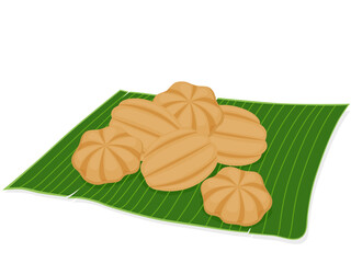 castella cake on white background.