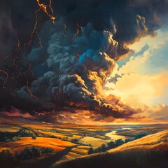 Storm Over the Endless Valley oil painting