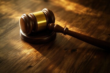 Obraz premium Judge’s gavel placed on a desk