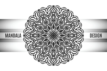 Elegant Black and White Mandala Design for Decorative and Spiritual Purposes