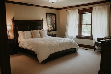 A Luxurious Bedroom Interior Featuring Elegant Furnishings and Ambiance