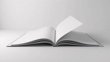 "Realistic magazine mock up with turning pages in motion."