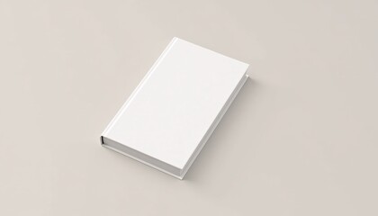 "Minimalist book mock up with a sleek matte cover on a neutral background."
