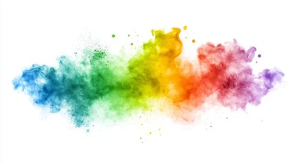 Obraz premium Mesmerizing rainbow smoke cloud, a colorful abstract display of swirling colors and textures