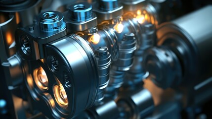 Fototapeta premium Detailed image showing the inner workings of a mechanical device