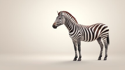 Naklejka premium Striking zebra portrait, a majestic animal isolated on clean white backdrop striking