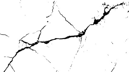 Obraz premium Cracks isolated on white background. Vector grunge cracked texture style with cracked texture, distress grunge texture, cracked wall texture.