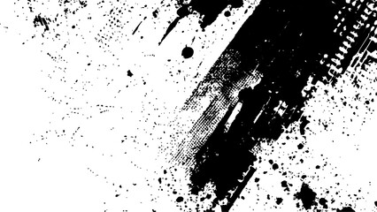 Black halftone dots white abstract background.  Halftone grunge texture white background. Vector  style paintbrush grunge with halftone dots pattern texture. 