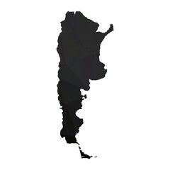 Abstract Polygon - Low Poly Color Black Argentina map. Vector Illustration eps10.	
