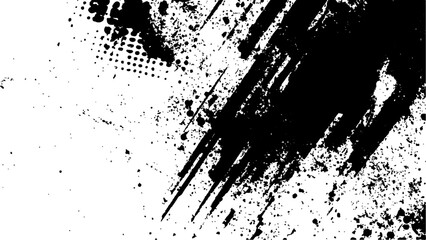 Abstract halftone grunge texture background. Black halftone dots white abstract background. Black style paintbrush grunge with halftone dots pattern texture.
