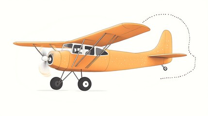 Vintage Plane Taking Off for White Background.