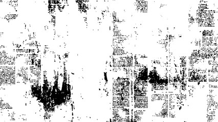 Vector white and black newspaper paper grunge vintage old aged texture. Vector newspaper paper grunge vintage black and white poster with the words.