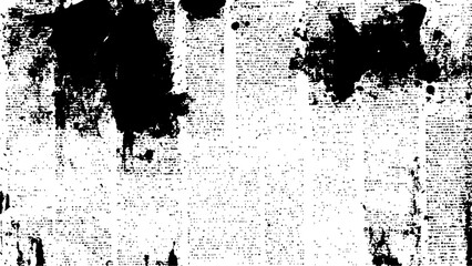 Vector white and black newspaper paper grunge vintage old aged texture. Vector newspaper paper grunge vintage black and white poster with the words.