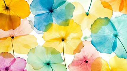 Delicate Petals in Soft Colors Creating a Vibrant Floral Background