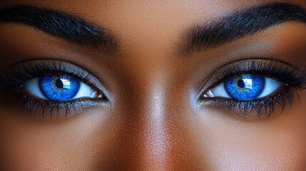 Fototapeta premium Captivating Blue Eyes Woman Portrait