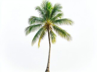 Obraz premium Isolated Palm Tree Against White Background for Tropical Summer Concepts
