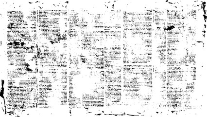 Newspaper paper grunge texture. Vector white and black newspaper paper grunge texture. Newspaper with old grunge. Vector newspaper paper grunge vintage black and white poster with the words.