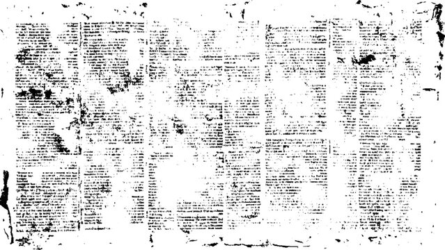 Newspaper paper grunge texture. Vector white and black newspaper paper grunge texture. Newspaper with old grunge. Vector newspaper paper grunge vintage black and white poster with the words.