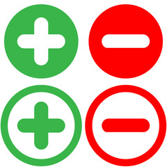 Plus and Minus graphic element design set 