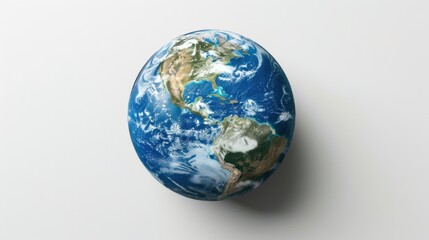 Fototapeta premium Earth day A 3D-rendered sticker of Earth with an embossed look, giving it depth on a white background