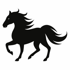 Obraz premium A vector silhouette of a galloping horse, 