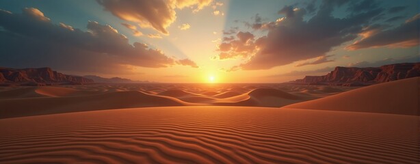 Dunes in a hot desert are vast, sandy mounds shaped by wind
