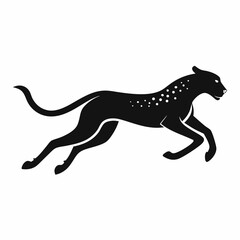Fototapeta premium A vector silhouette of a running cheetah, 