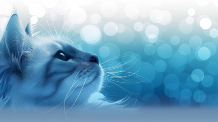Elegant Feline Portrait with Vibrant, Colorful Studio Lighting for Marketing & Social Media
cat