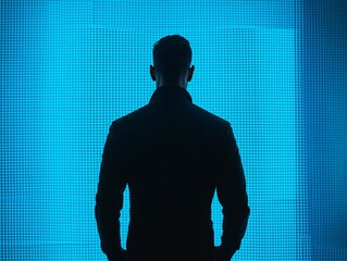 Man Facing Digital Wall