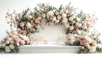 Wedding floral arrangement display bridal venue event decor elegant setting