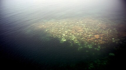 Vibrant Underwater Scene with Coral Reef in Calm Ocean Water