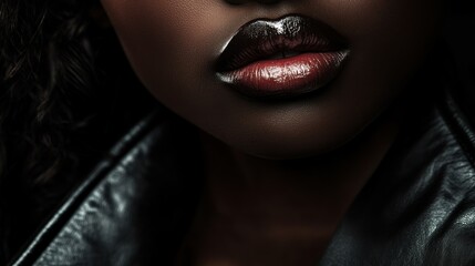 Fototapeta premium portrait of a beautiful black woman, beauty and cosmetics concept.