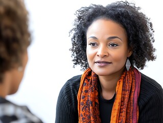 Meaningful conversation coaching session indoor space close-up view connection